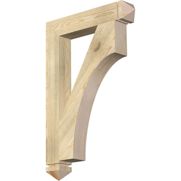 Ekena Millwork 4 in. x 36 in. x 24 in. Douglas Fir Westlake Arts and Crafts Rough Sawn Bracket