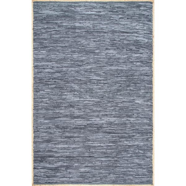 Sabby Hand Woven Leather Blue, Leather Rugs Reviews