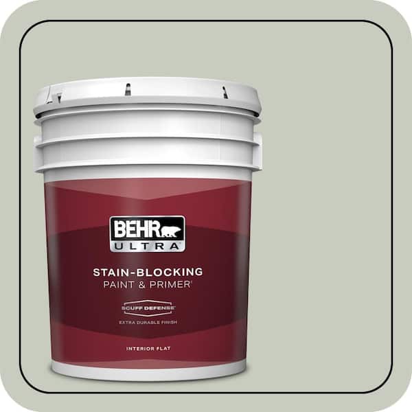 BEHR ULTRA 5 gal. #PPL-80 Dynasty Celadon Extra Durable Flat Interior Paint & Primer