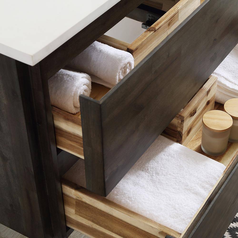 29" Brown Engineered Wood Freestanding Single Vanity Base