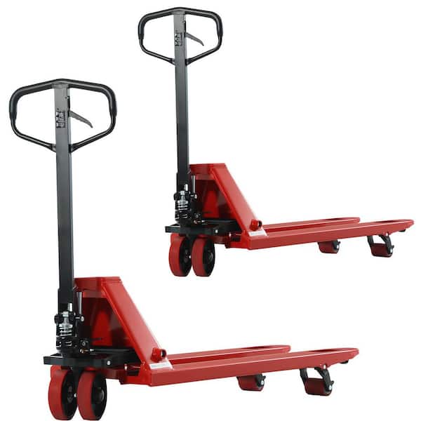Red Industrial Manual Pallet Jack (2-Pack) 5,500 lbs. Pallet Truck with 48 in. x 21 in. Fork Hydraulic Pump
