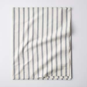 The Company Store Narrow Stripe Navy 200-Thread Count Cotton