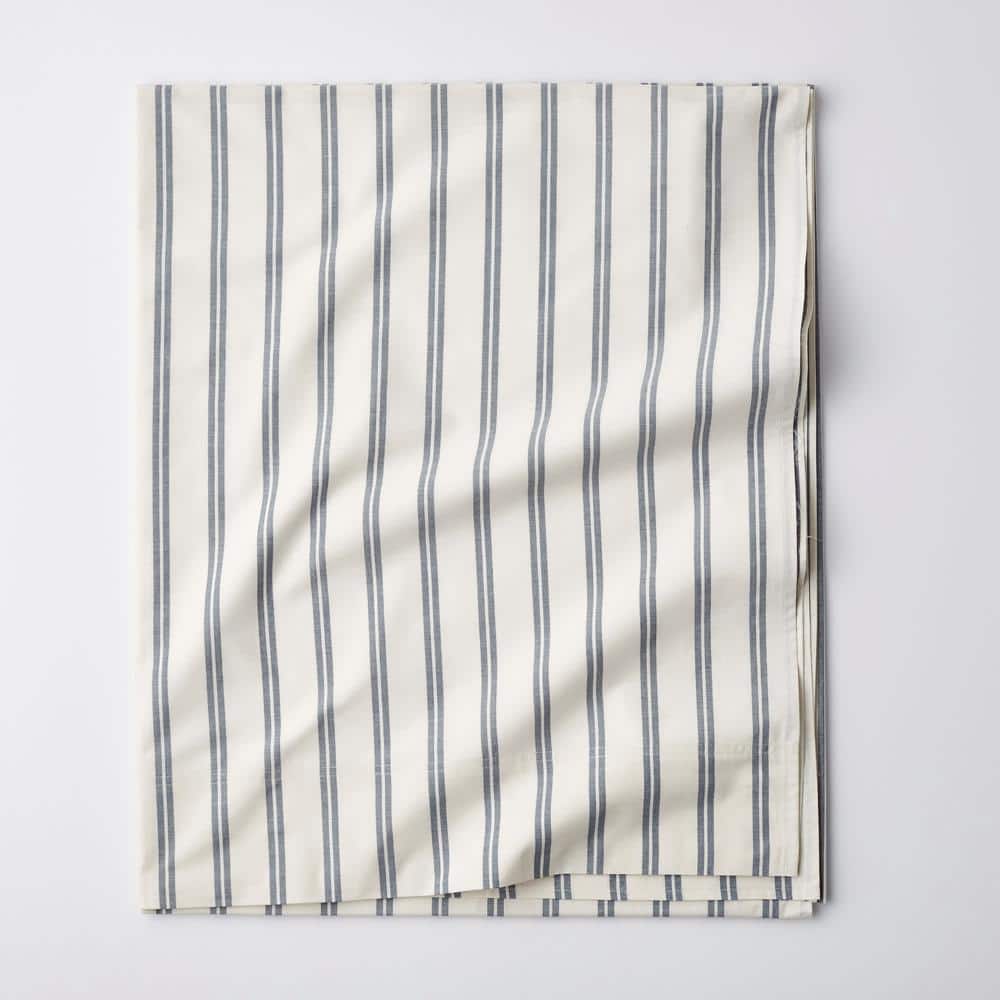 Narrow Stripe Navy 200-Thread Count Cotton Percale Twin/Twin XL Flat Sheet price history on PriceWatchPro