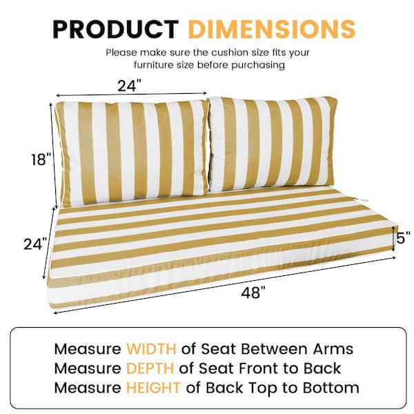 YLLN 24 x 18 in. Outdoor Loveseat Cushion Set-Waterproof