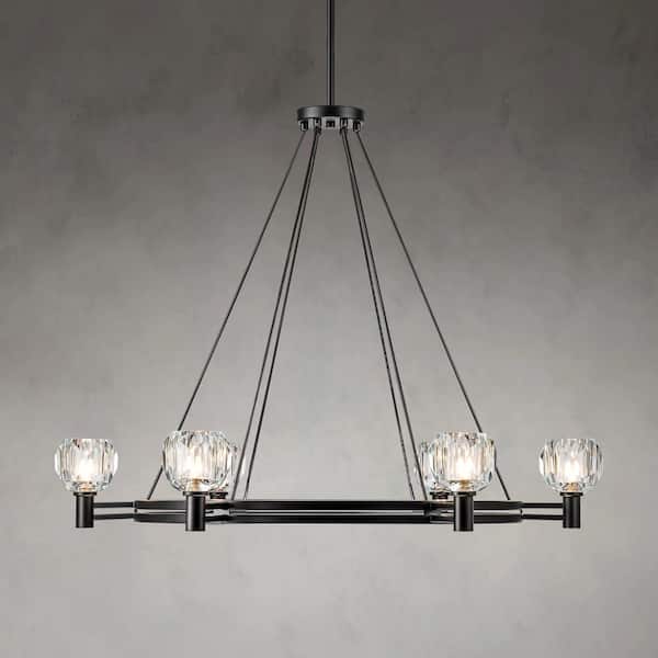 Rennnsan Ellie 18-Light Black Square Crystal Sputnik