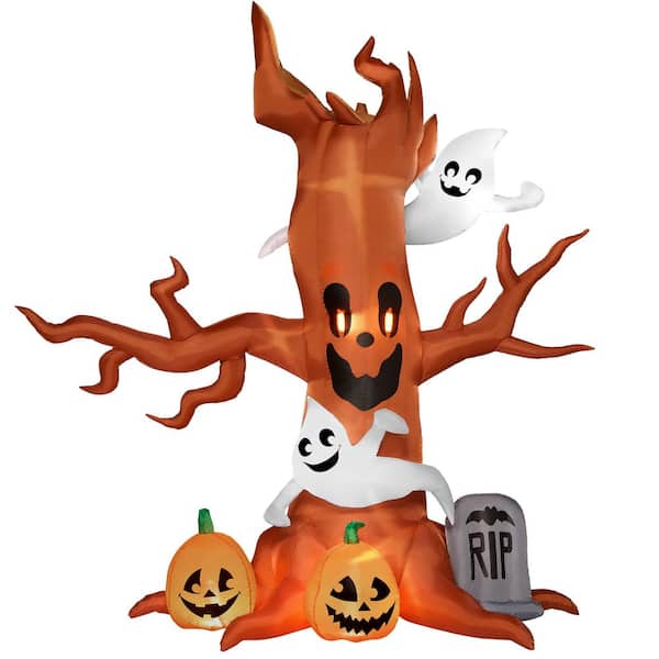 Joyfy 8 Ft. LED Halloween Tree, Ghost, and Pumpkin Inflatable