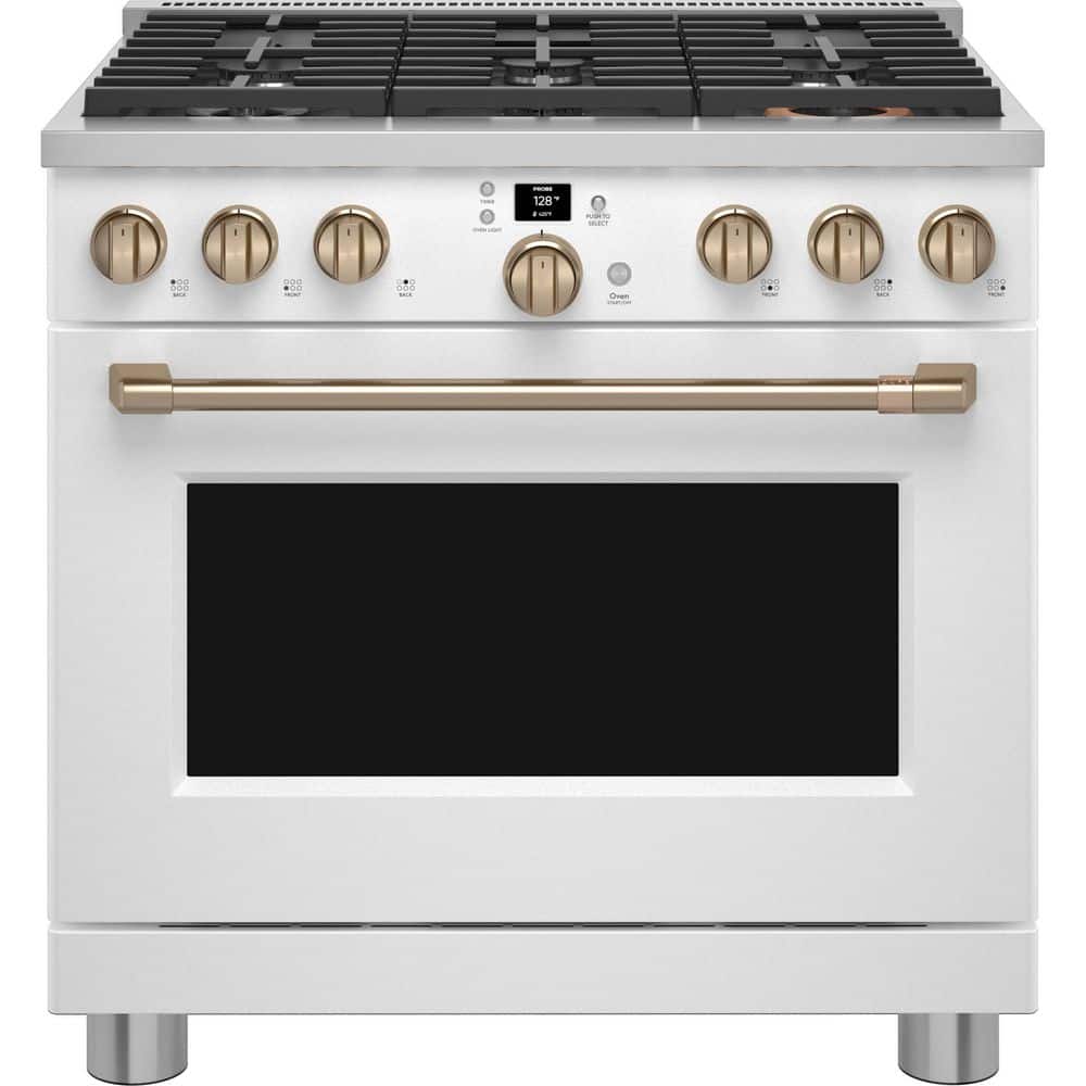 36 in. 6.2 cu. ft. Smart Slide-In Gas Range in Matte White with 6 Burners, Air Fry and Convection price history on PriceWatchPro