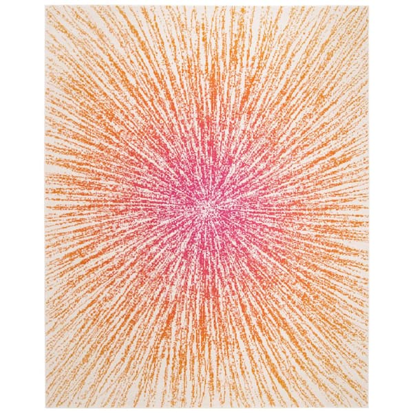 SAFAVIEH Evoke Fuchsia/Cream 9 ft. x 12 ft. Geometric Area Rug