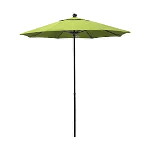7.5 ft. Black Fiberglass Commercial Market Patio Umbrella with Fiberglass Ribs and Push Lift in Parrot Sunbrella