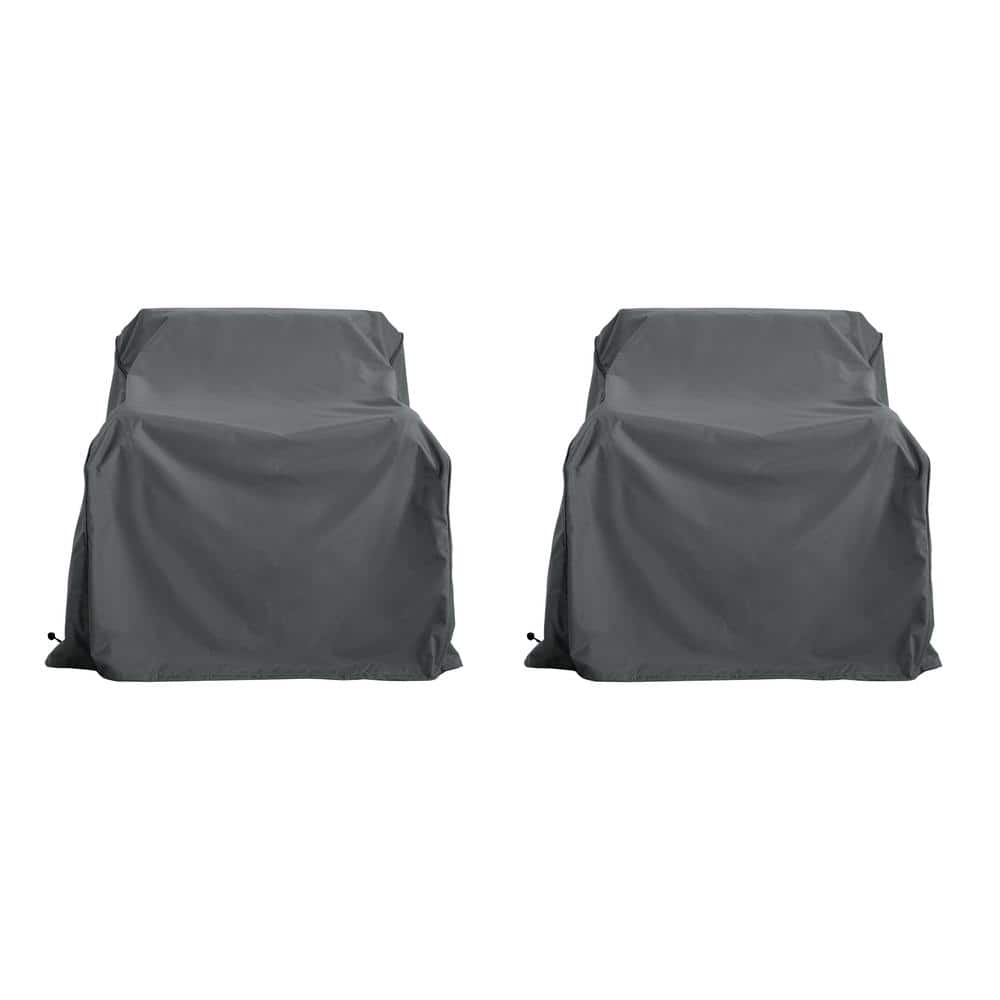 Grey Large Waterproof Weather-Resistant Patio Chair Covers, Outdoor Lounge 