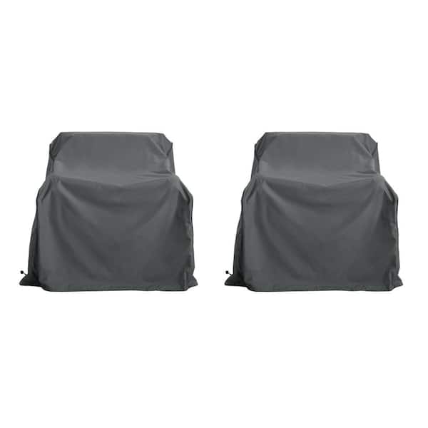 Unbranded Grey Large Waterproof Weather-Resistant Patio Chair Covers, Outdoor Lounge Chair Cover Patio Furniture Covers (2-Pack)