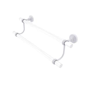 Pacific Grove Collection 36 in. Wall Mounted Double Towel Bar with Twisted Accents in Matte White