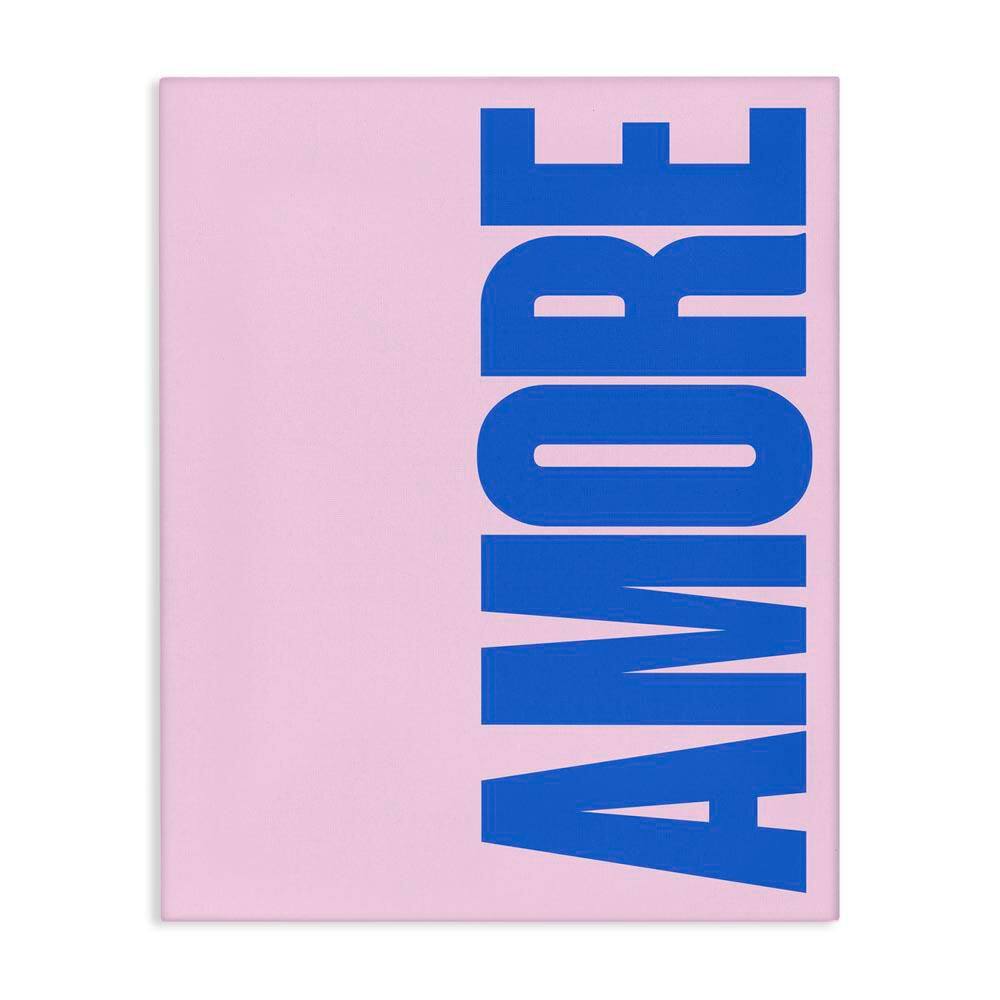 Blue & Pink Amor by House of Lulu Unframed Typography Graphic Art Print 30 in. x 24 in. price history on PriceWatchPro