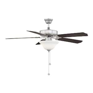 52 in. Indoor Brushed Nickel Ceiling Fan with Light Kit and Remote