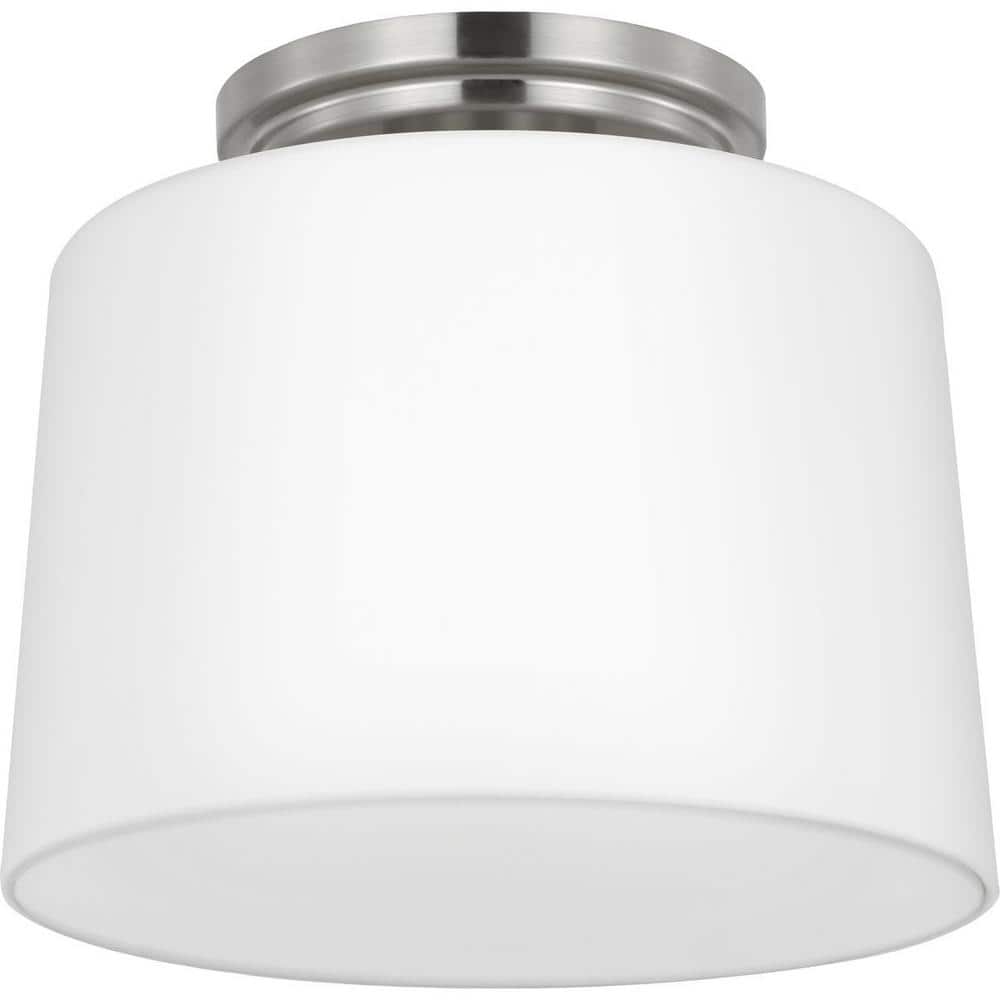 Adley Brushed Nickel and Glass Flush Mount Light