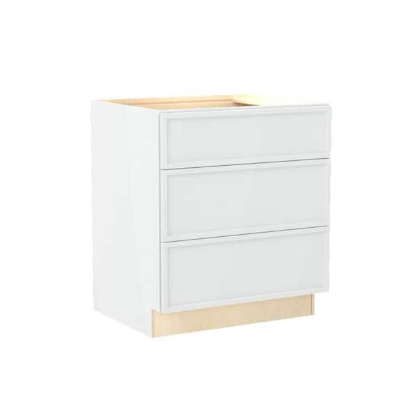 Franklin 30 in. W x 24 in. D x 34.5 in. H Assembled Plywood Cooktop Base Kitchen Cabinet in Vesper White with Soft Close