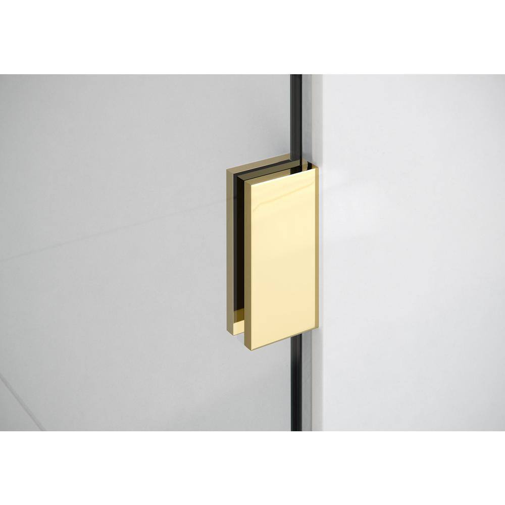 Polished Brass Frameless Glass Shower Door, 36.5" x 78"