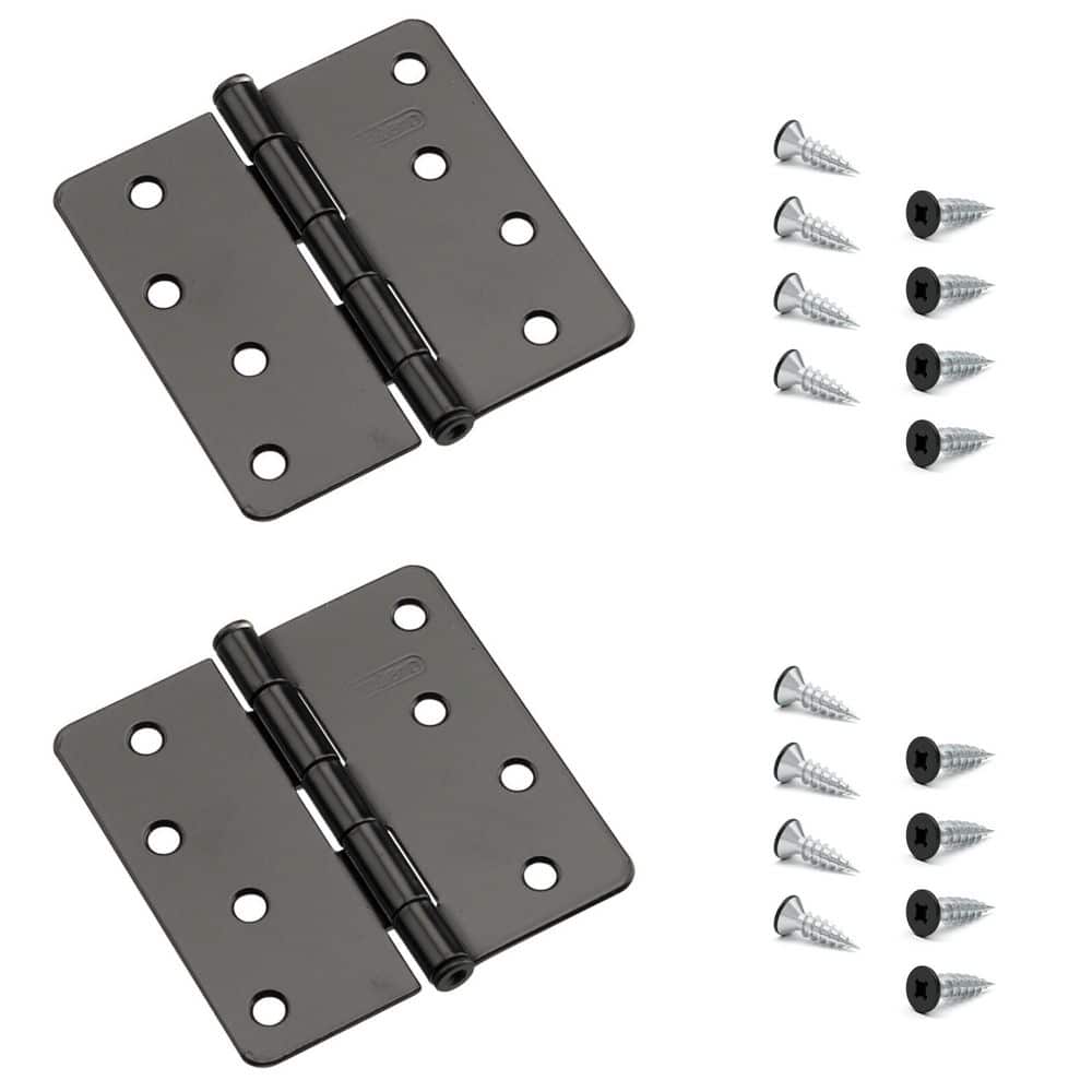 4 in. x 4 in. Black Full Mortise Butt Hinge with Removable Pin (2-Pack) price history on PriceWatchPro