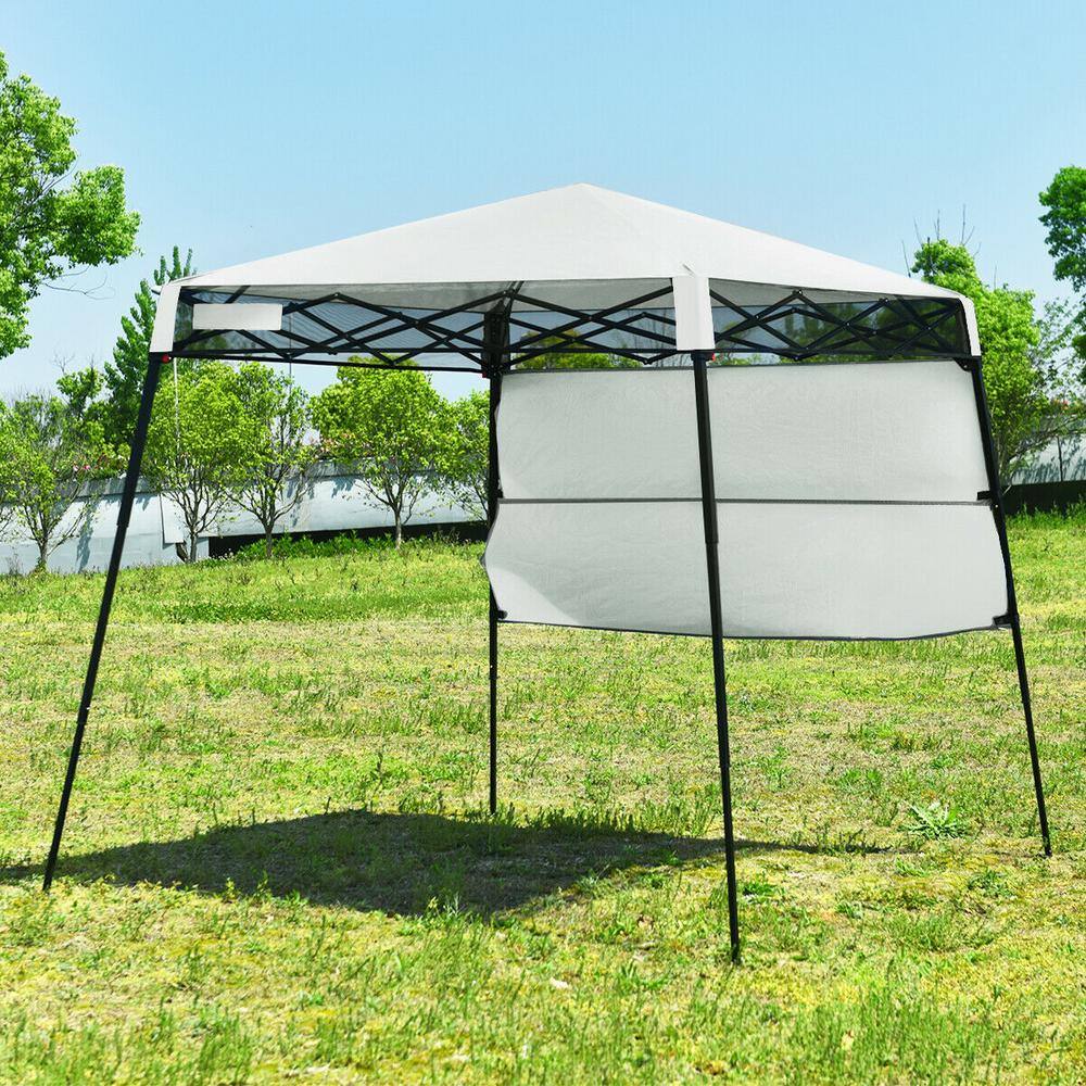 Gray 7 x 7 ft Adjustable Portable Canopy Tent with Backpack