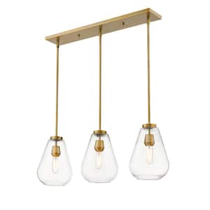 Ayra 3-Light Olde Brass Chandelier with Glass Shade