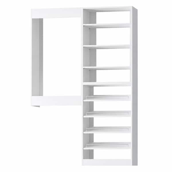 Luxeyard 58 in W White Modular Closet System Wood Closet Organizer