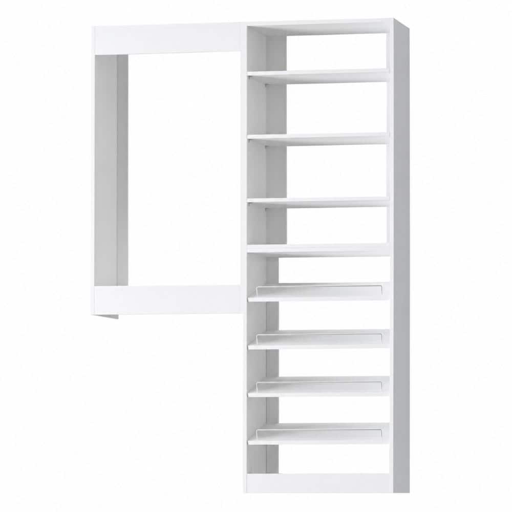 64 in W White Modular Closet System Wood Closet Organizer Storage Unit for Clothes Shoes Handbags and Accessories price history on PriceWatchPro
