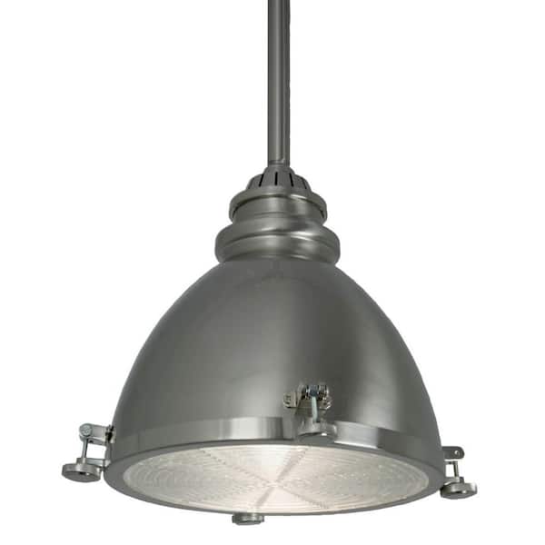 Home Decorators Collection 1-Light Brushed-Nickel Ceiling Metal Dome Pendant