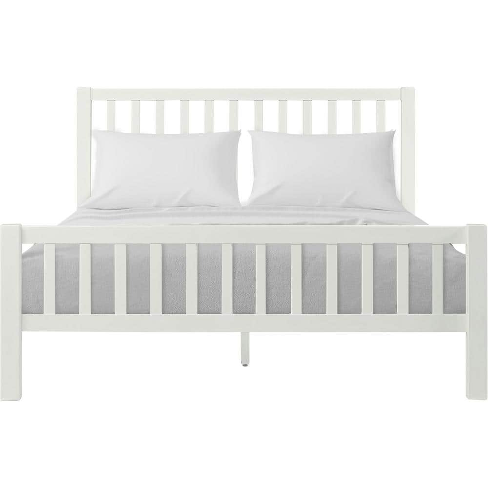 Camden Isle Hampton White Wood Frame Queen Platform Bed