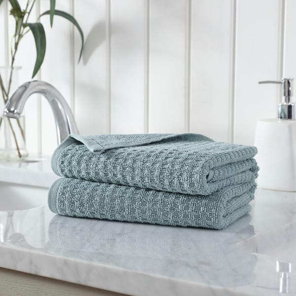 Tommy Bahama- Bath Towels Set, Soft Cotton Bathroom Decor, Highly Absorbent  & Medium Weight (Ridley Solid Blue, 3 Piece)