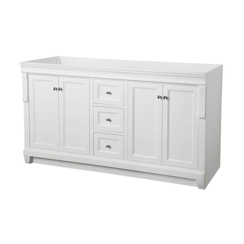 Home Decorators Collection Naples 60 In W X 21 3 4 In D Bath Vanity Cabinet Only In White Nawa6021d The Home Depot