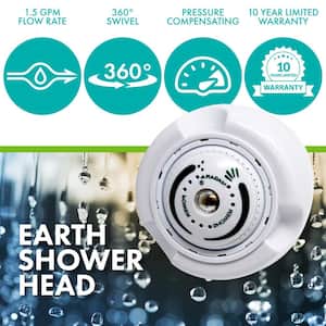 Earth Spa 3-Spray with 1.5 GPM 2.7-in. Wall Mount Adjustable Fixed Shower Head in White, (50-Pack)