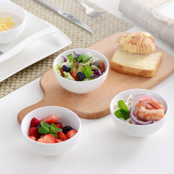 Juiluna Porcelain Bowls 10 Ounce Modern Bowls Set of 8 for Portion Control,  Ice Cream Dessert, Dipping and Side Sauces 