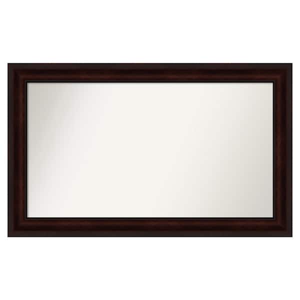 Amanti Art Coffee Bean Brown 41.25 in. x 25.25 in. Custom Non-Beveled Satin Recycled Polystyrene Framed Vanity Wall Mirror