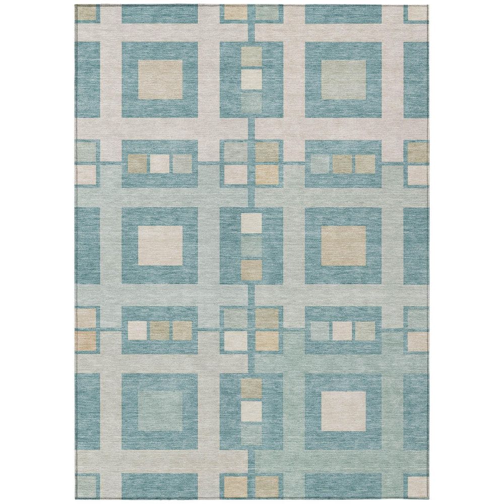 Chantille Machine Washable Indoor/Outdoor Abstract ACN2889 Teal 8 ft. x 10 ft. Area Rug price history on PriceWatchPro