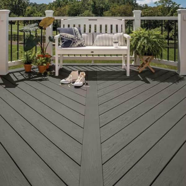 Enhance Basics 1 in. x 6 in. x 12 ft. Clam Shell Grooved Edge Composite Deck Board