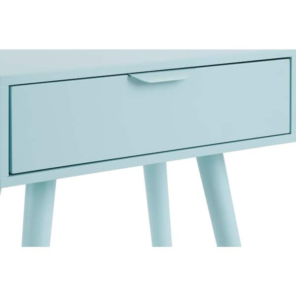 StyleWell Amerlin 1 Drawer Seafoam Blue Wood Nightstand (18 in W