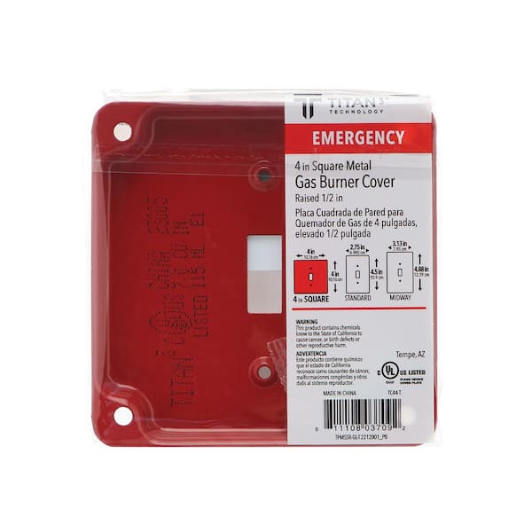 Unbranded - 2-Gang Red (1 Toggle) Emergency Gas Burner Wall Plate