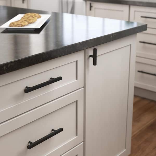 (12-Pack) Square Bar Knobble 3 in. (76 mm) Modern Matte Black T-Shaped Bar Cabinet Knobs