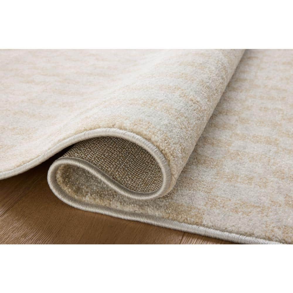 Ivory and Natural Diamond Synthetic 4' x 6' Area Rug