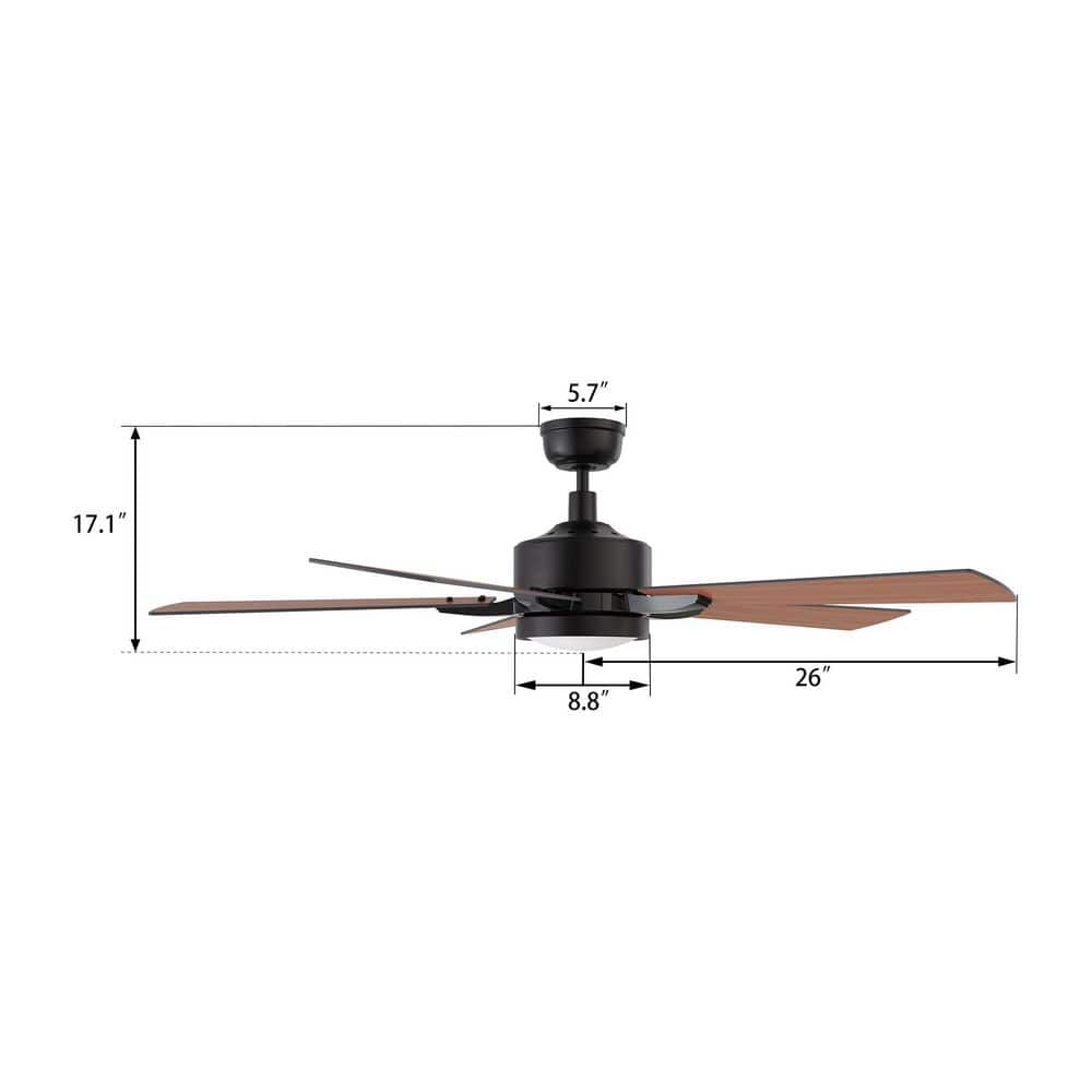 Apex 52'' Black Smart Ceiling Fan with Remote and LED Light