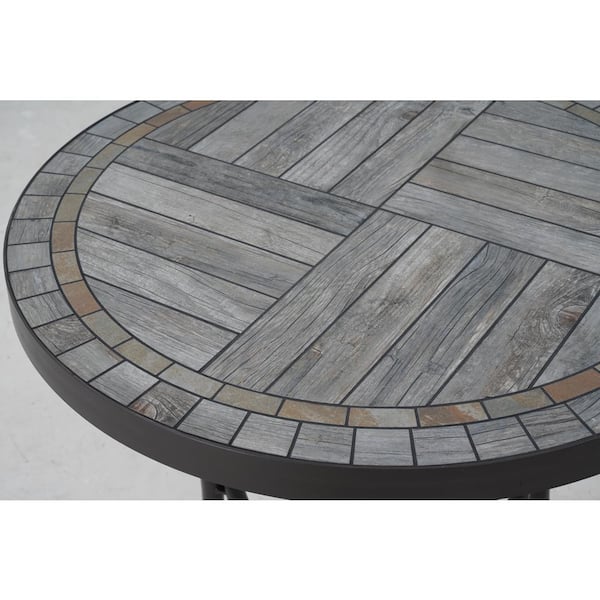 その他 IDEE SILT TABLE 1200 Natural Round Nesting Tables | Monet Metal Side Table Set – Simpli Home