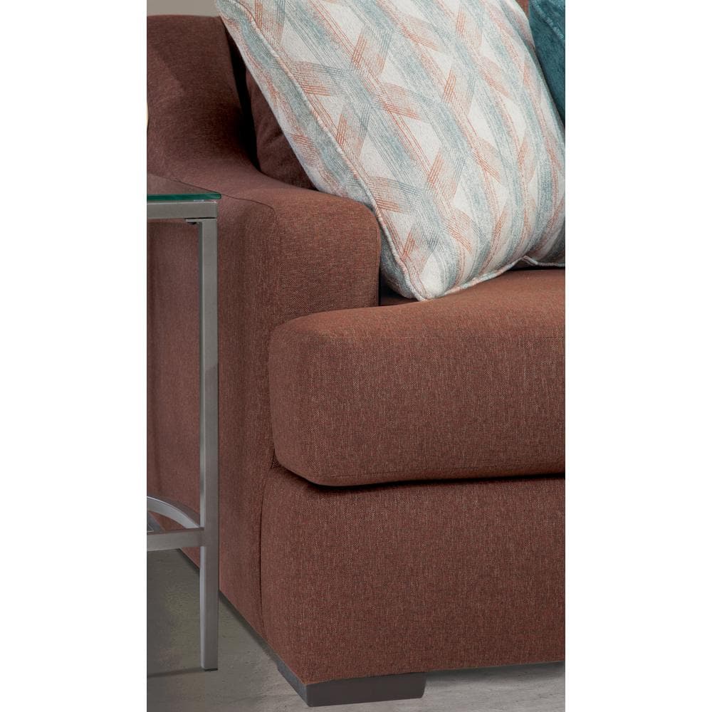 Earthtone Cinnamon Fabric Lawson Sofa with Removable Cushions