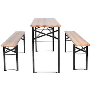 Black Wood Picnic Table with Extension