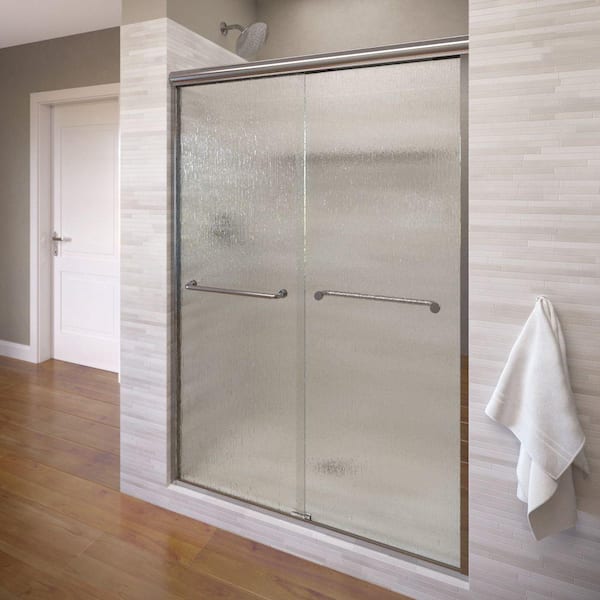 Basco Infinity 58-1/2 in. x 70 in. Semi-Frameless Sliding Shower Door in Chrome