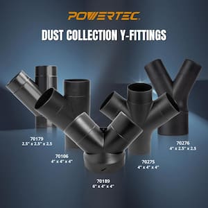 3-Way Dust Collection Fitting with Y Shaped Design for 4 in. Hose and Cuff (2-Pack)