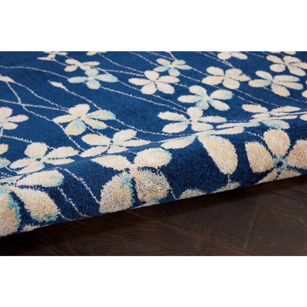 Elysian Navy Floral 5' x 7' Reversible Viscose Area Rug