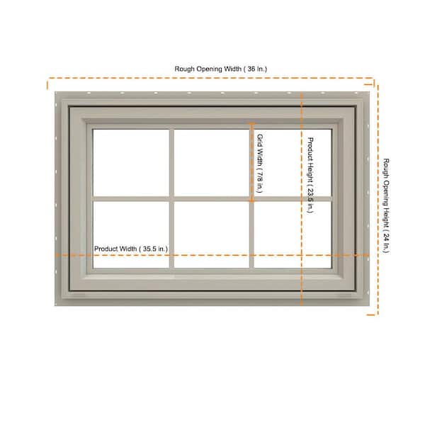 JELD-WEN 35.5 in. x 23.5 in. V-4500 Series Desert Sand Vinyl