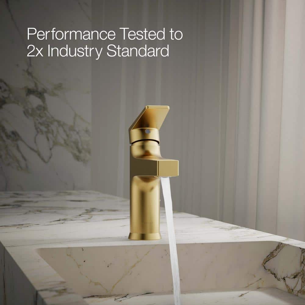 Vibrant Brushed Brass Single-Handle Bathroom Faucet