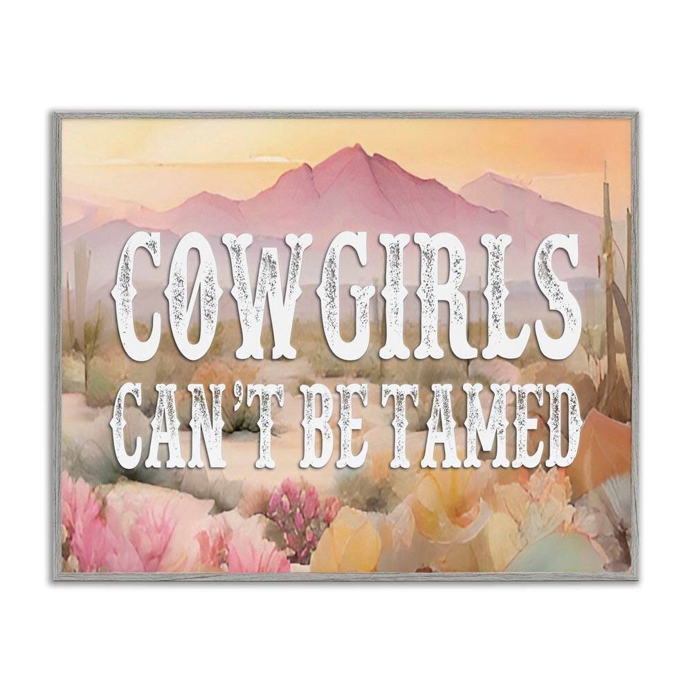 Cowgirls Can't Be Tamed by Lettered and Lined Gray Framed Nature Giclee Art Print 24 in. x 30 in. price history on PriceWatchPro