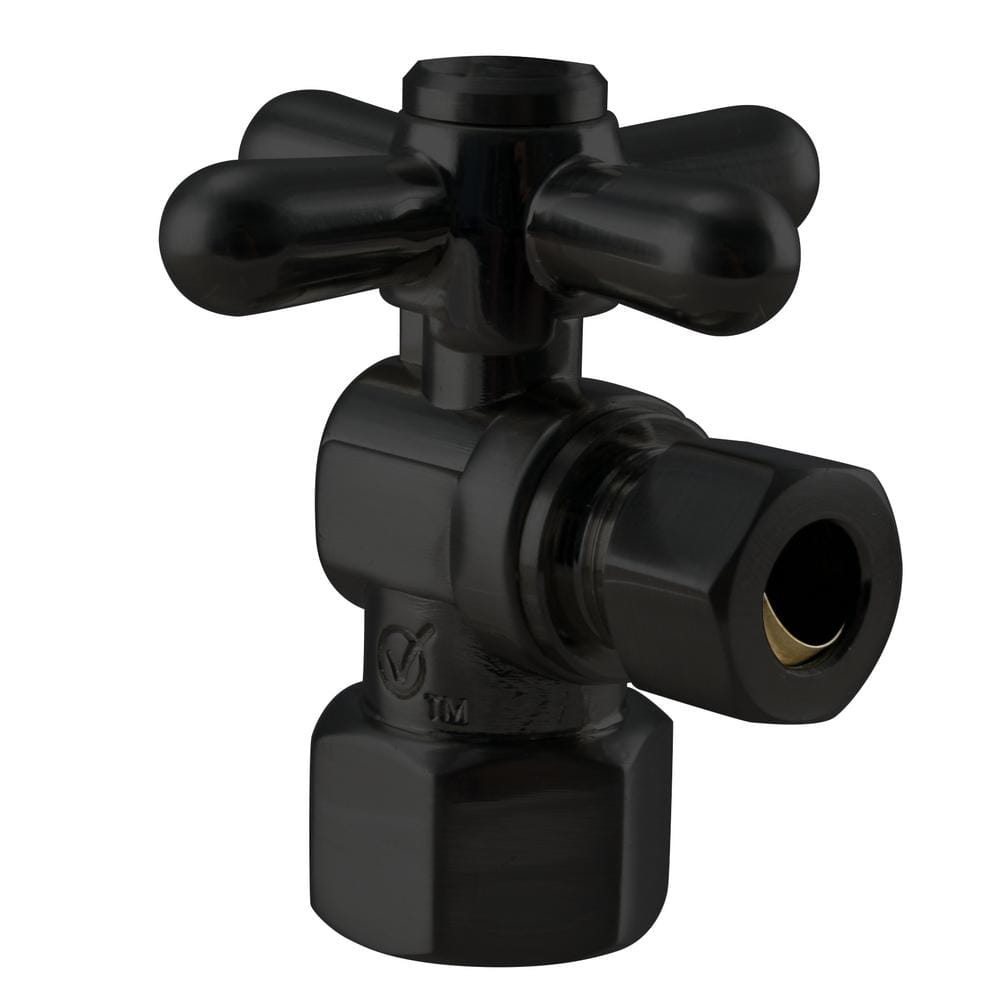 Matte Black 1/2" IPS x 3/8" OD Angle Stop Valve